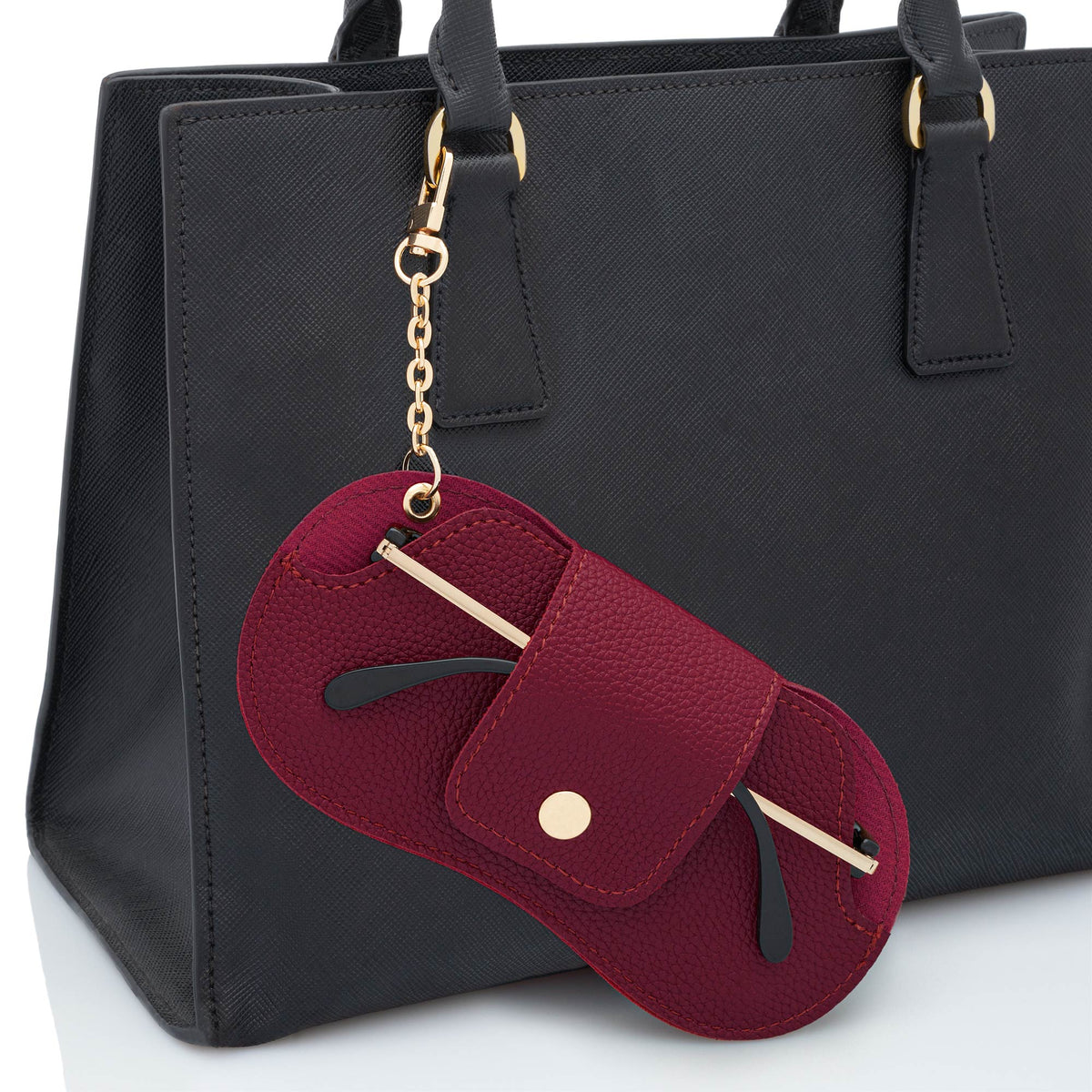 Burgundy with Gold Hardware